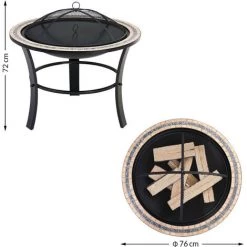 DEUBOIS DBA Mosaïque Corbeille à Feu Ronde -Chauffage d'extérieur Soldes 59413168 2