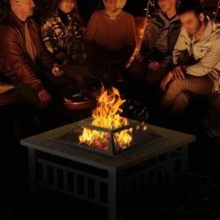 Devoko Bol à Feu, Carré En Fer Pour Terrasse De Jardin Extérieur -Chauffage d'extérieur Soldes 59657365 3