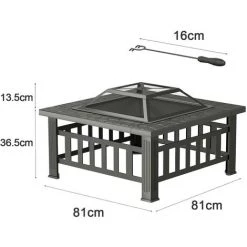 Devoko Bol à Feu, Carré En Fer Pour Terrasse De Jardin Extérieur -Chauffage d'extérieur Soldes 59657365 4