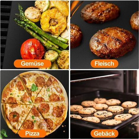 IRISFR Tapis De Cuisson Pour Barbecue, 40x33cm Set De 8 Feuilles De BBQ Réutilisable Extérieur, Cuisson Mats Pour Barbecue Gaz, Weber Charbon Barbecue, Postuler à Plaques Et Grilles Pour Cuisson,Lilaris 7 IRISFR Tapis De Cuisson Pour Barbecue, 40x33cm Set De 8 Feuilles De BBQ Réutilisable Extérieur, Cuisson Mats Pour Barbecue Gaz, Weber Charbon Barbecue, Postuler à Plaques Et Grilles Pour Cuisson,Lilaris – Image 5