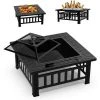 GALOZZOIT Brasero, Brasero Exterieur Terrasses, 82 X 82 X 44 Cm Noir Brasero Fonte Avec Couvercle En Maille Poker Pour Jardin, Foyer Et Barbecue 1 GALOZZOIT Brasero, Brasero Exterieur Terrasses, 82 X 82 X 44 Cm Noir Brasero Fonte Avec Couvercle En Maille Poker Pour Jardin, Foyer Et Barbecue -Chauffage d'extérieur Soldes 59854059 1