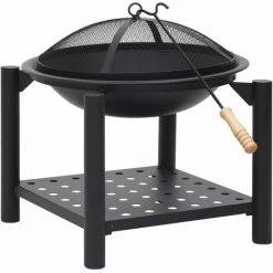 Topdeal Foyer Avec Tisonnier 54x54x55 Cm Acier FF313639_FR 8 Topdeal Foyer Avec Tisonnier 54x54x55 Cm Acier FF313639_FR -Chauffage d'extérieur Soldes 60047646 2