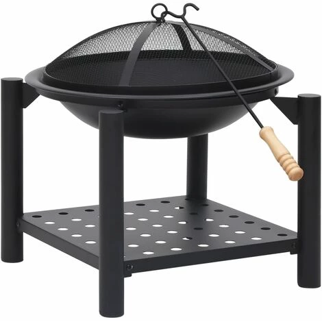 Topdeal Foyer Avec Tisonnier 54x54x55 Cm Acier FF313639_FR 4 Topdeal Foyer Avec Tisonnier 54x54x55 Cm Acier FF313639_FR – Image 2