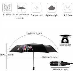 REGALI Parapluie Automatique Parapluie Pliant Parapluie Coupe-Vent/Tri-Fold/Aquarelle Changement De Couleur/Caoutchouc Noir Zebra Parapluie (Zebra) 10 REGALI Parapluie Automatique Parapluie Pliant Parapluie Coupe-Vent/Tri-Fold/Aquarelle Changement De Couleur/Caoutchouc Noir Zebra Parapluie (Zebra) -Chauffage d'extérieur Soldes 60109156 4