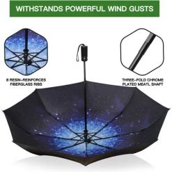 REGALI Parapluies Pliants Parapluies Compacts Indestructible Coupe-vent Léger Enduit De Téflon Voiles Renforcées Parapluies De Voyage Automatiques -Chauffage d'extérieur Soldes 60109224 4