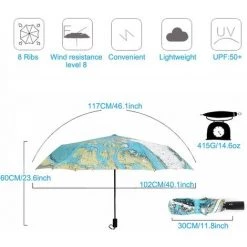 REGALI Parapluie Carte Du Monde Parapluie Automatique Parapluie Pliant Parapluie Coupe-Vent/Tri-fold, Parapluie Zèbre (Carte Du Monde) 9 REGALI Parapluie Carte Du Monde Parapluie Automatique Parapluie Pliant Parapluie Coupe-Vent/Tri-fold, Parapluie Zèbre (Carte Du Monde) -Chauffage d'extérieur Soldes 60109441 3