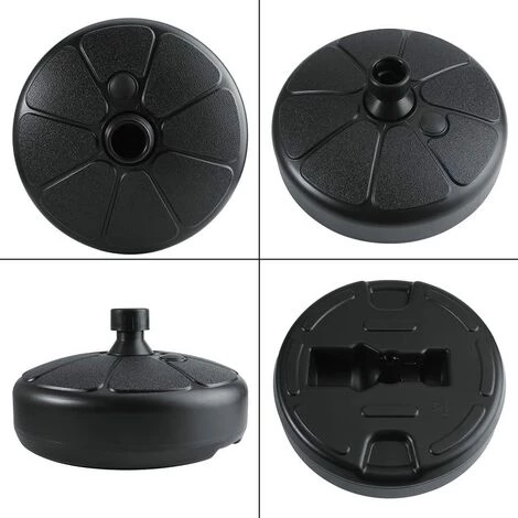 REGALI Porte-parapluie Noir Porte-parapluie Remplissable De Sable Support Intérieur Portable Rond En Plastique Jardin De Plage Extérieur 4 REGALI Porte-parapluie Noir Porte-parapluie Remplissable De Sable Support Intérieur Portable Rond En Plastique Jardin De Plage Extérieur – Image 2