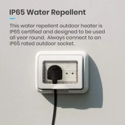 Chauffage De Terrasse Extérieur à Infrarouge 2000W - Radiateur électrique Mural Avec Télécommande Et 3 Niveaux Réglables - Noir Pro Breeze -Chauffage d'extérieur Soldes 60262562 5