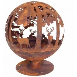 Topdeal Foyer à Coupe Laser 57,5 X 57,5 X 66 Cm Rouille FF411462_FR