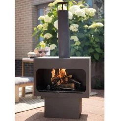 Topdeal Cheminée Jersey XL Acier Noir FF411818_FR -Chauffage d'extérieur Soldes 60371782 5