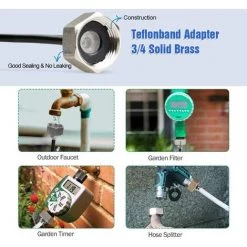 FUHUIDATRADING 15M Système De Brumisation, Brumisateur Terrasse Système De Refroidissement De Brumisation, Kit De Tuyau Brumisateur Extérieur Pour Jardin Parasol Trampoline Serre Piscine (18 Buse) -Chauffage d'extérieur Soldes 60527508 4