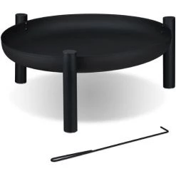 Relaxdays Brasero De Jardin, Ø 80 Cm, Bac à Feu En Acier, Tisonnier Inclus, Foyer Rond Pour La Terrasse, Noir 8 Relaxdays Brasero De Jardin, Ø 80 Cm, Bac à Feu En Acier, Tisonnier Inclus, Foyer Rond Pour La Terrasse, Noir -Chauffage d'extérieur Soldes 60563833 2