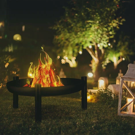 Relaxdays Brasero De Jardin, Ø 80 Cm, Bac à Feu En Acier, Tisonnier Inclus, Foyer Rond Pour La Terrasse, Noir 5 Relaxdays Brasero De Jardin, Ø 80 Cm, Bac à Feu En Acier, Tisonnier Inclus, Foyer Rond Pour La Terrasse, Noir – Image 3