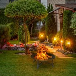 Relaxdays Brasero De Jardin Et Pare-étincelles, Tisonnier, H X D : 52 X 90 Cm, Foyer Rond Pour La Terrasse, Noir/bronze 9 Relaxdays Brasero De Jardin Et Pare-étincelles, Tisonnier, H X D : 52 X 90 Cm, Foyer Rond Pour La Terrasse, Noir/bronze -Chauffage d'extérieur Soldes 60563834 3