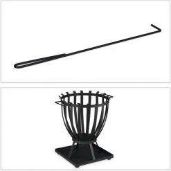 Relaxdays Brasero Sur Socle Avec Tisonnier, Vasque Ronde, En Acier, HxLxP : 59x55,5x49 cm, Pour Jardin Et Terrasse, Noir 8 Relaxdays Brasero Sur Socle Avec Tisonnier, Vasque Ronde, En Acier, HxLxP : 59x55,5x49 cm, Pour Jardin Et Terrasse, Noir -Chauffage d'extérieur Soldes 60563849 2