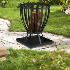 Relaxdays Brasero Sur Socle Avec Tisonnier, Vasque Ronde, En Acier, HxLxP : 59x55,5x49 cm, Pour Jardin Et Terrasse, Noir 9 Relaxdays Brasero Sur Socle Avec Tisonnier, Vasque Ronde, En Acier, HxLxP : 59x55,5x49 cm, Pour Jardin Et Terrasse, Noir -Chauffage d'extérieur Soldes 60563849 3