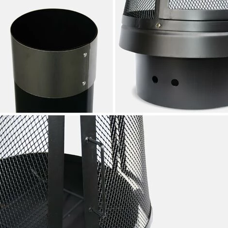 ALICE'S GARDEN Brasero - Lipari Noir - Chauffage Extérieur. Feu De Bois. Brasier - Noir 6 ALICE'S GARDEN Brasero - Lipari Noir - Chauffage Extérieur. Feu De Bois. Brasier - Noir – Image 4