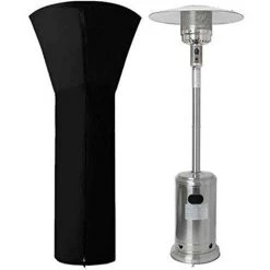 RHAFAYRE Housse Pour Chauffage Exterieur, Couverture De Chauffe-Patio, Housse Pour Parasol Chauffant 210D Oxford Imperméable, Bache De Protection Pour Chauffage De Terrasse, Noir, 221x85x48cm