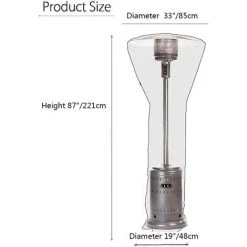 RHAFAYRE Housse Pour Chauffage Exterieur, Couverture De Chauffe-Patio, Housse Pour Parasol Chauffant 210D Oxford Imperméable, Bache De Protection Pour Chauffage De Terrasse, Noir, 221x85x48cm -Chauffage d'extérieur Soldes 61101040 3