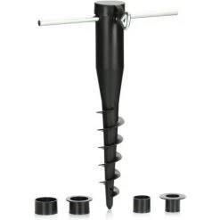 ZOLGINAH Support De Parasol En Plastique - Manchon De Sol - Base Pour Parasols - Piquet De Terre - 25 à 45 Mm (Noir)