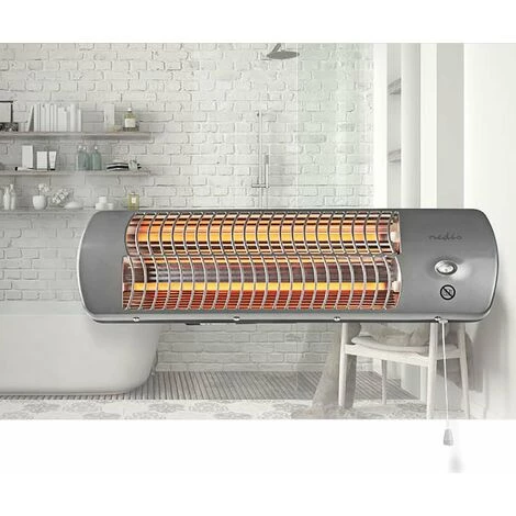 Radiateurs De Salle De Bain 1200 W Thermostat Réglable 2 Modes De Chaleur X4 Gris Nedis HTBA10GY 4 Radiateurs De Salle De Bain 1200 W Thermostat Réglable 2 Modes De Chaleur X4 Gris Nedis HTBA10GY – Image 2