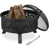 Relaxdays Braséro Avec Grille De Barbecue, Pare-étincelles Et Tisonnier, Pour Le Jardin, Ø 60 cm, En Acier Noir/argenté 2 Relaxdays Braséro Avec Grille De Barbecue, Pare-étincelles Et Tisonnier, Pour Le Jardin, Ø 60 cm, En Acier Noir/argenté -Chauffage d'extérieur Soldes 61313989 1