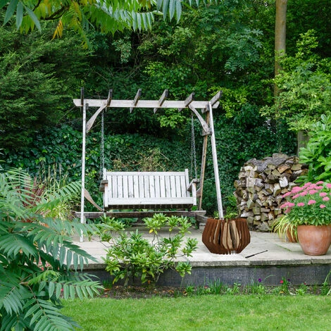 Relaxdays Braséro Avec Tisonnier, Vasque Ronde, HxD : 40 X 60 cm, Aspect Acier, Espaces Extérieurs, Acier Corten, Marron 5 Relaxdays Braséro Avec Tisonnier, Vasque Ronde, HxD : 40 X 60 cm, Aspect Acier, Espaces Extérieurs, Acier Corten, Marron – Image 3