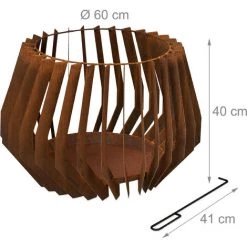 Relaxdays Braséro Avec Tisonnier, Vasque Ronde, HxD : 40 X 60 cm, Aspect Acier, Espaces Extérieurs, Acier Corten, Marron 11 Relaxdays Braséro Avec Tisonnier, Vasque Ronde, HxD : 40 X 60 cm, Aspect Acier, Espaces Extérieurs, Acier Corten, Marron -Chauffage d'extérieur Soldes 61314098 5