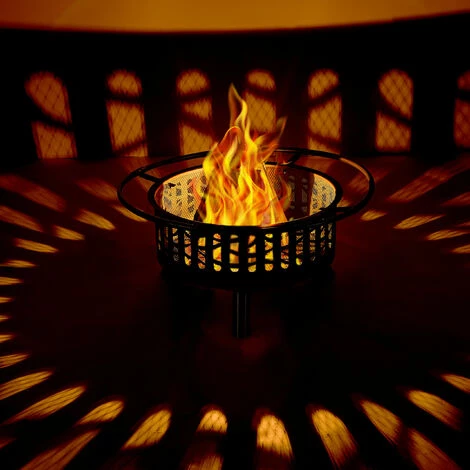 Relaxdays Braséro Avec Grille De Barbecue, Pare-étincelles Et Tisonnier, Pour Le Jardin, Ø 77 Cm, Nois/bronze 6 Relaxdays Braséro Avec Grille De Barbecue, Pare-étincelles Et Tisonnier, Pour Le Jardin, Ø 77 Cm, Nois/bronze – Image 4