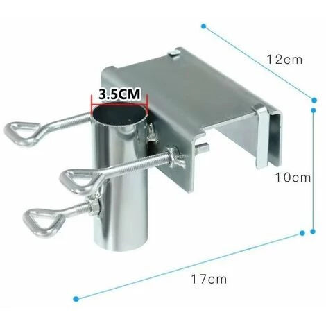 FR-LIFE Support De Parasol À Pince,BR-Vie Clip De Fixation Pour Parasol De Plage Porte-Parasol Balustrade De Balcon,Support Parasol,Pas Facile À Rouiller,pour Parasol De Balcon Pare-Soleil (Argent) 4 FR-LIFE Support De Parasol À Pince,BR-Vie Clip De Fixation Pour Parasol De Plage Porte-Parasol Balustrade De Balcon,Support Parasol,Pas Facile À Rouiller,pour Parasol De Balcon Pare-Soleil (Argent) – Image 2