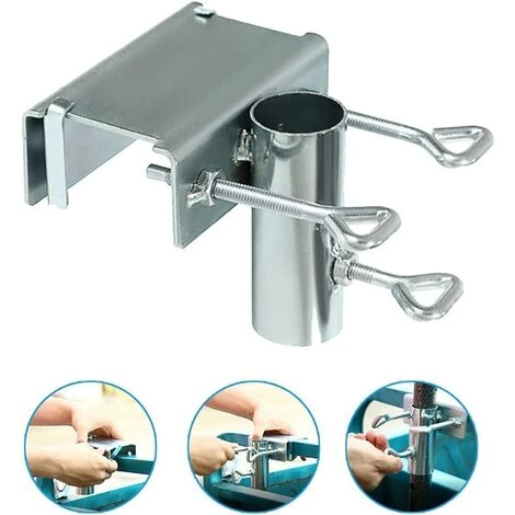 FR-LIFE Support De Parasol À Pince,BR-Vie Clip De Fixation Pour Parasol De Plage Porte-Parasol Balustrade De Balcon,Support Parasol,Pas Facile À Rouiller,pour Parasol De Balcon Pare-Soleil (Argent) 5 FR-LIFE Support De Parasol À Pince,BR-Vie Clip De Fixation Pour Parasol De Plage Porte-Parasol Balustrade De Balcon,Support Parasol,Pas Facile À Rouiller,pour Parasol De Balcon Pare-Soleil (Argent) – Image 3
