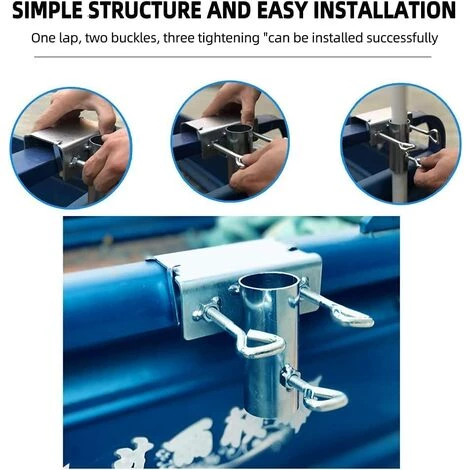 FR-LIFE Support De Parasol À Pince,BR-Vie Clip De Fixation Pour Parasol De Plage Porte-Parasol Balustrade De Balcon,Support Parasol,Pas Facile À Rouiller,pour Parasol De Balcon Pare-Soleil (Argent) 7 FR-LIFE Support De Parasol À Pince,BR-Vie Clip De Fixation Pour Parasol De Plage Porte-Parasol Balustrade De Balcon,Support Parasol,Pas Facile À Rouiller,pour Parasol De Balcon Pare-Soleil (Argent) – Image 5