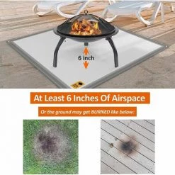 JOORRT Tapis De Foyer Carré, Tapis De Barbecue 3 Couches Résistant Au Feu Avec Bords Réfléchissants Pour Foyers à Bois Extérieurs, Protections De Pont, Terrasse, Sols En Bois, Herbe, Terrains De Camping, Pelouses -Chauffage d'extérieur Soldes 63511151 2