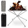 EINFEBEN Foyer Filet En Acier Inoxydable Camping Extérieur 56X56CM Pliable Avec Sac Portable - Argent 1 EINFEBEN Foyer Filet En Acier Inoxydable Camping Extérieur 56X56CM Pliable Avec Sac Portable - Argent -Chauffage d'extérieur Soldes 63580911 1