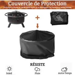 SINGLYFIRE COMTOA Brasero Brasero 76x76x58cm Panier à Feu De Jardin Avec Grille De Protection Contre Les étincelles Chauffage/barbecue 10 SINGLYFIRE COMTOA Brasero Brasero 76x76x58cm Panier à Feu De Jardin Avec Grille De Protection Contre Les étincelles Chauffage/barbecue -Chauffage d'extérieur Soldes 63646422 4