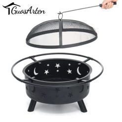 SINGLYFIRE Brasero Extérieur Chauffage Cheminée Gril De Jardin BBQ Avec Couvercle + Baton 76*51cm 11 SINGLYFIRE Brasero Extérieur Chauffage Cheminée Gril De Jardin BBQ Avec Couvercle + Baton 76*51cm -Chauffage d'extérieur Soldes 63646438 5