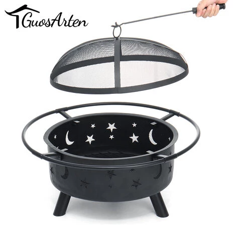SINGLYFIRE Brasero Extérieur Chauffage Cheminée Gril De Jardin BBQ Avec Couvercle + Baton 76*51cm 7 SINGLYFIRE Brasero Extérieur Chauffage Cheminée Gril De Jardin BBQ Avec Couvercle + Baton 76*51cm – Image 5