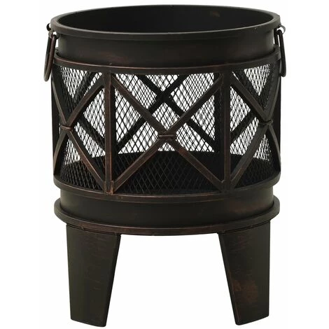 SUPERMARKET Foyer Rustique Avec Tisonnier Φ42x54 Cm Acier 6 SUPERMARKET Foyer Rustique Avec Tisonnier Φ42x54 Cm Acier – Image 4