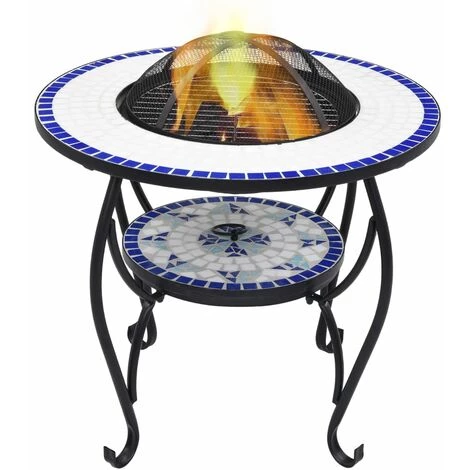 SUPERMARKET Table De Foyer Mosaïque Bleu Et Blanc 68 Cm Céramique 3 SUPERMARKET Table De Foyer Mosaïque Bleu Et Blanc 68 Cm Céramique