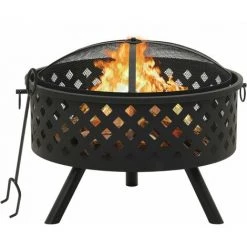 SUPERMARKET Foyer Avec Tisonnier 68 Cm XXL Acier