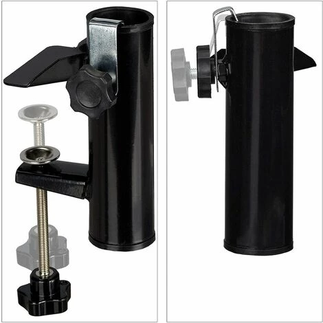 SINCèREETALI Porte-parapluie Pour Garde-corps De Balcon Carré, Taille De Tube 19-38 Mm, Acier, Support, 15,5 Cm, Noir 6 SINCèREETALI Porte-parapluie Pour Garde-corps De Balcon Carré, Taille De Tube 19-38 Mm, Acier, Support, 15,5 Cm, Noir – Image 4