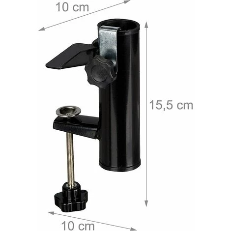 SINCèREETALI Porte-parapluie Pour Garde-corps De Balcon Carré, Taille De Tube 19-38 Mm, Acier, Support, 15,5 Cm, Noir 7 SINCèREETALI Porte-parapluie Pour Garde-corps De Balcon Carré, Taille De Tube 19-38 Mm, Acier, Support, 15,5 Cm, Noir – Image 5