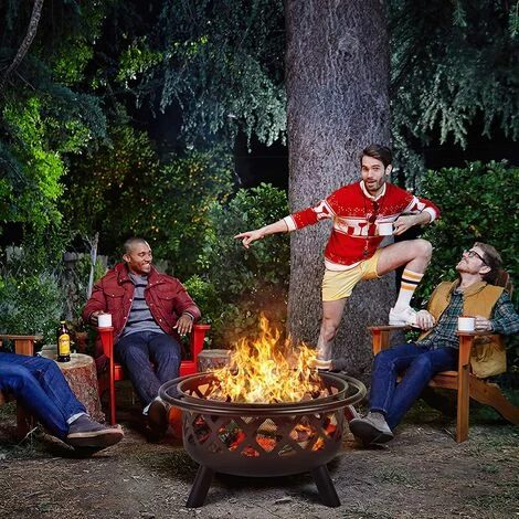 AICOK Brasero Exterieur, Foyer Barbecue Portable, Barbecue Charbon Avec Grille & Tisonnier & Couvercle - Bague Extérieure Anti-brûlure - Pour Balcon /Patio / Fête (Ø75,5 * 60 Cm) 7 AICOK Brasero Exterieur, Foyer Barbecue Portable, Barbecue Charbon Avec Grille & Tisonnier & Couvercle - Bague Extérieure Anti-brûlure - Pour Balcon /Patio / Fête (Ø75,5 * 60 Cm) – Image 5