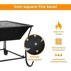 AICOK Brasero De Jardin, Foyer Extérieur, Brasero Exterieur, Avec Filet Grillé & Couverture En Treillis Lgnifuge &Tisonnier, Foyer De Chauffage/ Barbecue, 62*61*61 Cm,pour Jardin, Terrasse, Patio 11 AICOK Brasero De Jardin, Foyer Extérieur, Brasero Exterieur, Avec Filet Grillé & Couverture En Treillis Lgnifuge &Tisonnier, Foyer De Chauffage/ Barbecue, 62*61*61 Cm,pour Jardin, Terrasse, Patio -Chauffage d'extérieur Soldes 63937847 5