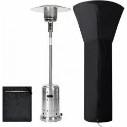 NAXUNNN Housse Pour Parasol Chauffant, Housses De Chauffage Extérieur Imperméable Rond Noir, Protection Parasol Chauffant Housse De Protection Pour Chauffage De Terrasse, 226x89x48 CM