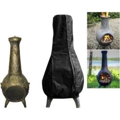 ARC-EN-CIéL 122 Cm Housse De Protection Pour Brasero,Bâche Pour Chauffage De Terrasse Housse De Chauffage D'extérieur Pour Terrasse - Imperméable - Protection Contre La Pluie, Le Soleil Et Les UV - Noir -Arcenciél