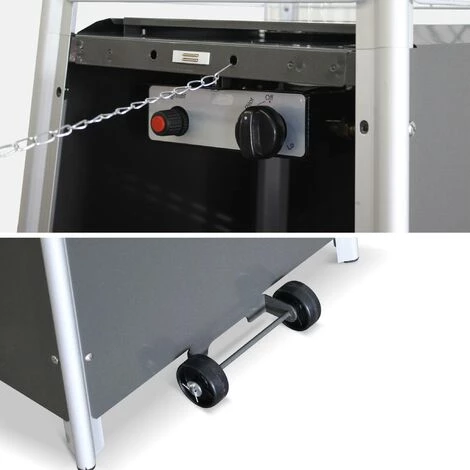 ALICE'S GARDEN Chauffage D'extérieur - Arctic 13kW Gris Foncé - Parasol Chauffant Gaz Pyramide. Design. Véritable Flamme. Roulettes Incluses - Gris Foncé 6 ALICE'S GARDEN Chauffage D'extérieur - Arctic 13kW Gris Foncé - Parasol Chauffant Gaz Pyramide. Design. Véritable Flamme. Roulettes Incluses - Gris Foncé – Image 4