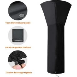 QERSTA Housse Pour Parasol Chauffant, Extérieur Imperméable Rond Noir, Housse De Protection, 226x89x48 CM 9 QERSTA Housse Pour Parasol Chauffant, Extérieur Imperméable Rond Noir, Housse De Protection, 226x89x48 CM -Chauffage d'extérieur Soldes 64450269 3
