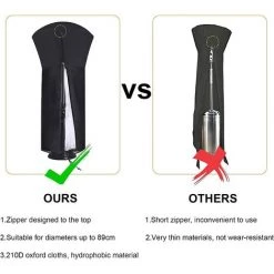 QERSTA Housse Pour Parasol Chauffant, Extérieur Imperméable Rond Noir, Housse De Protection, 226x89x48 CM 10 QERSTA Housse Pour Parasol Chauffant, Extérieur Imperméable Rond Noir, Housse De Protection, 226x89x48 CM -Chauffage d'extérieur Soldes 64450269 4