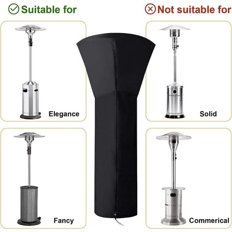 QERSTA Housse Pour Parasol Chauffant, Extérieur Imperméable Rond Noir, Housse De Protection, 226x89x48 CM 7 QERSTA Housse Pour Parasol Chauffant, Extérieur Imperméable Rond Noir, Housse De Protection, 226x89x48 CM – Image 5